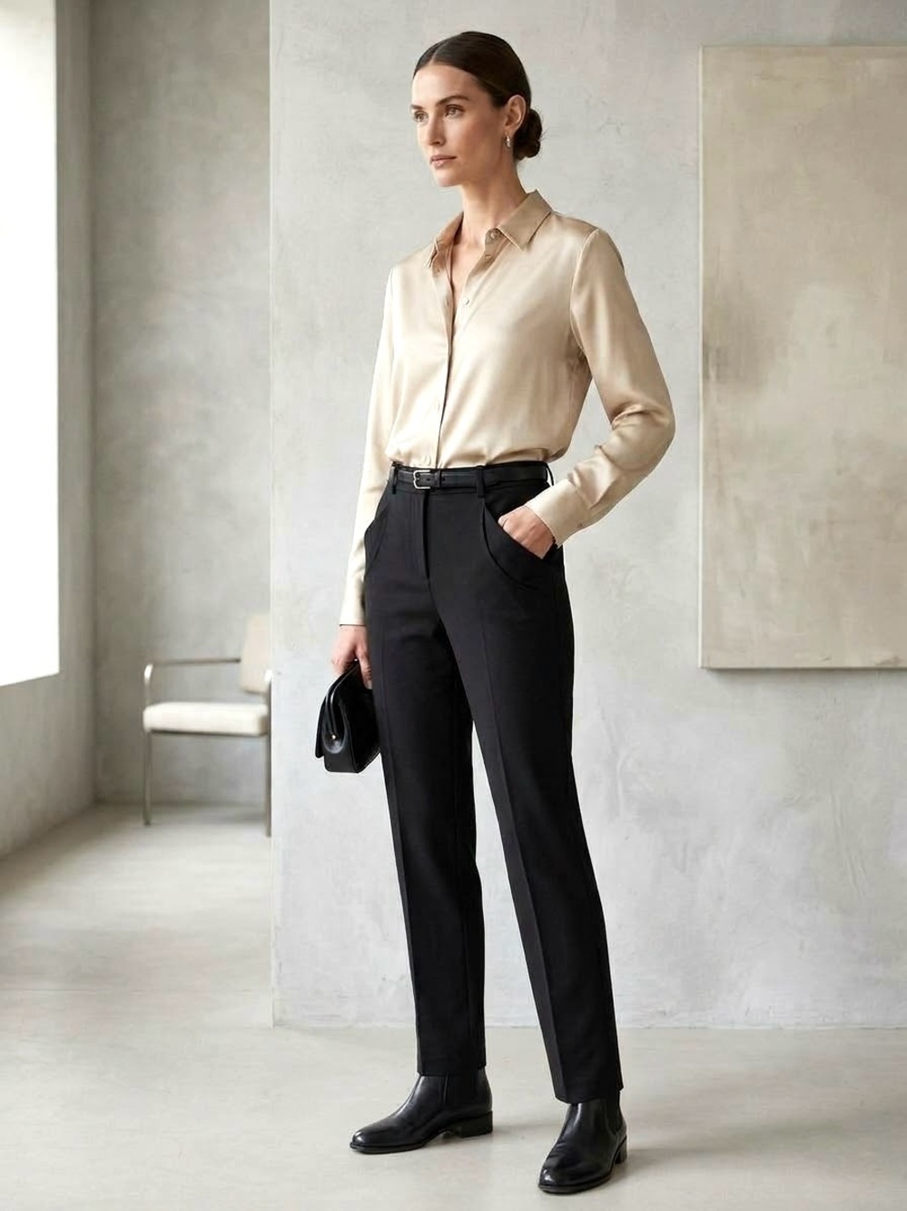 Mexx Metro Polizam Straight Leg Pants in Black Size Medium